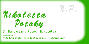 nikoletta potoky business card